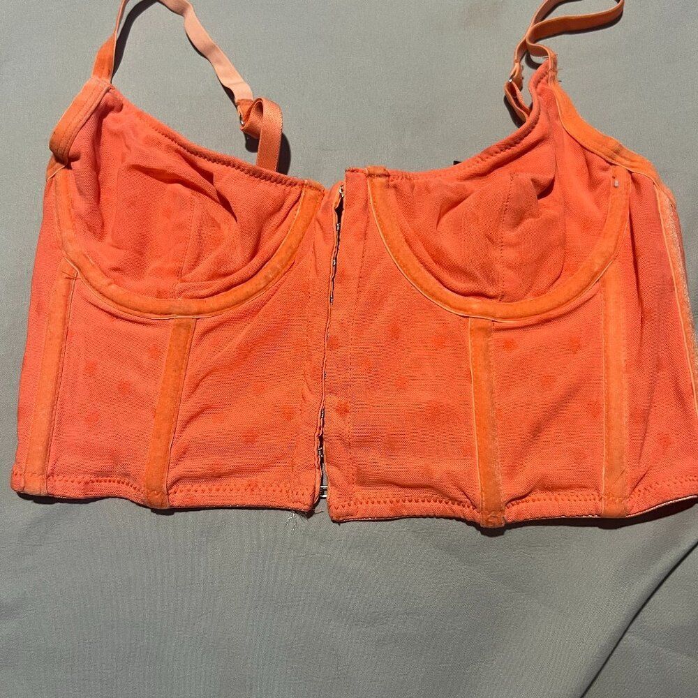 Out from Under orange corset crop top small